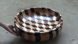 ✅ آموزش ساخت کاسه چندبعدی با تکه‌های چوب و رزین اپوکسی