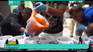 نحوه ساخت کفپوش اپوکسی متالیک طلایی 02128423118