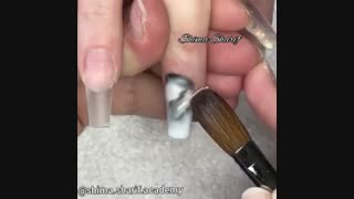 آموزش طراحی ناخن به طرح سنگ مرمر _ آکادمی ناخن شیما شریف