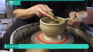 آموزش سفالگری با چرخ - ساخت گلدان سفالی