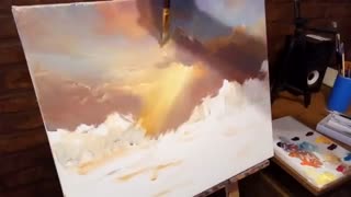 نقاشی منظره یک روزآفتابی- رنگ روغن