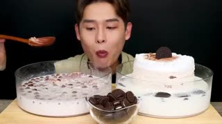 ~!! Milk With Choco Cake Whipped Cream Cake MuKBang~!!