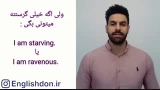 چجوری به انگلیسی بگیم دارم از گشنگی میمیرم؟؟