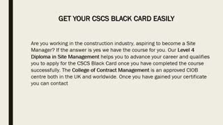 CSCS Black Card without NVQ