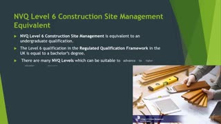 NVQ Level 6 Construction Site Management