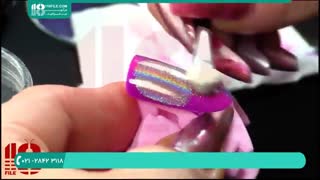 آموزش کاشت ناخن طرح الماس با نگین
