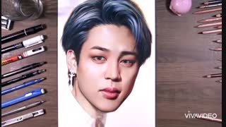 نقاشی تکنیک مداد رنگ( BTS(Jimin