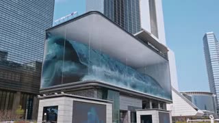 اکواریوم غول پیکر سئول بزرگترین دیجیتال ساینیج آنامورفیک در جهان