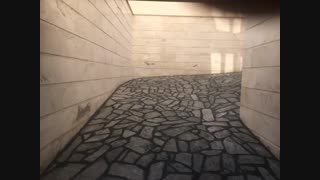 اجرای سنگ مالون در رمپ دیوار باسنگ مالون 09124026545