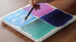 نقاشی ابرای پف پفی رنگارنگ ♡~♡