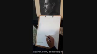 طراحی چهره همایون شجریان با مداد 1 (آموزش نقاشی)