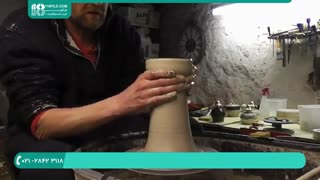 آموزش سفالگری با چرخ و ساختن ظرف بلند دردار