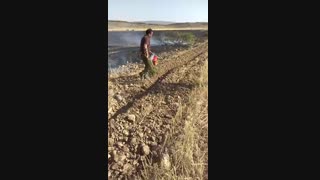 اتش سوزی زمین های کشاورزی روستای جونگان