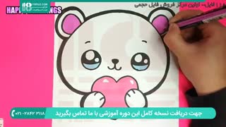 نحوه نقاشی کردن استیکر خرس قطبی به کودکان
