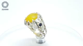 انگشتر مردانه یاقوت زرد اصل کد R49