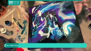 آموزش نقاشی آبستره با رزین اپوکسی