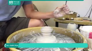 ساخت ظرف سفالی طرح دار با گل سفالگری