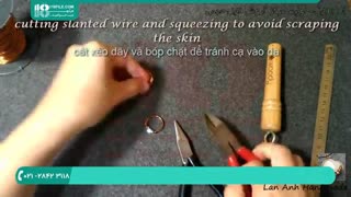 نحوه ساخت انگشتر مسی با مهره رنگی