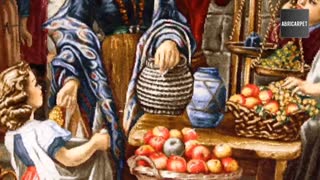 تابلو فرش دستباف بازار میوه - تابلو فرش ابری سردرود