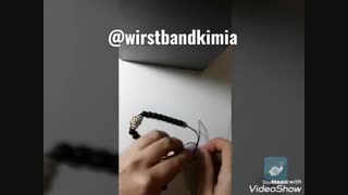 دستبند گره کشویی با پلاک و سنگ اونیکس