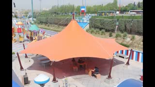 ساز های چادری ، سقف سایبان سازه کششی حیاط مهدکودک- پوشش فضای بازی، 09123940428 ، سازه کششی ، سازه خیمه ای ، سازه برزنتی