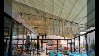 حقانی 09380039391-سیستم کنترلی حیاط کافه رستوران فرنگی-ساخت زیباترین سقف متحرک کافی شاپ