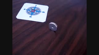 تشخیص قطب‌های شمال و جنوب آهنربا و همچنین جهت قطب‌های جغرافیایی زمین با آهنربای دیسکی