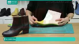 کشیدن الگوی کفش نیم بوت چرم زنانه