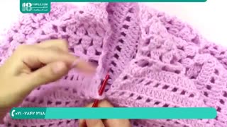 بافت ژاکت دخترانه  نیم آستین یقه خشتی