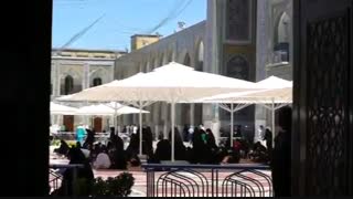 فاز نخست عملیات اجرائی نصب سایبان در صحن های حرم مطهر