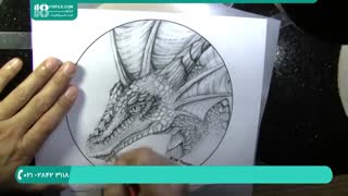 نحوه نقاشی و انتقال عکس اژدها بر روی چرم مصنوعی