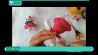 روش بافت عروسک بافتنی به شکل کیتی