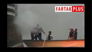 آتش سوزی هولناک در موتور لنج باری در بندر گناوه