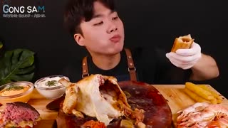 ASMR MUKBANG- FIRE Noodle & FRIED CHICKEN & CHEESE STICK EATING SOUND!