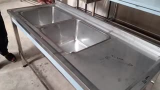 فیلم مشخصات فنی سینک دو لگن ظرفشویی صنعتی رستوران و فست فود بازار طلایی
