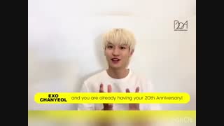 پیام تبریک اعضای اکسو  بابت بیستمین سالگرد دبیو BoA