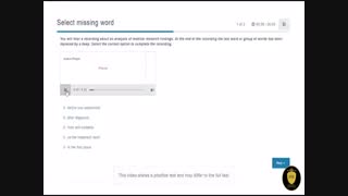 آموزش تسک  Select Missing Words  در ماژول Listening  آزمون PTE