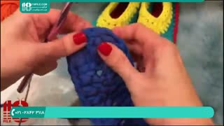 بافت پاپوش دخترانه ( کفش روفرشی ) با دومیل طرحی ساده