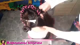 آموزش مدل مو بچه گانه دختر بافت با کش های رنگی- مومیس مرجع و مشاور مو