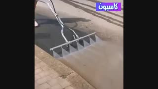 شستشوی خیابان با یک وسیله ساده و کاربردی