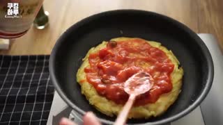 طرز تهیه(گوسو) پیتزای سیب زمینی_ بدون آرد و فر توسط آشپز کره ای