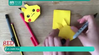 اوریگامی مقدماتی | ساخت اوریگامی پیکاچو شخصیت کارتونی