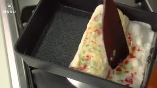 طرز تهیه (کیک رول تخم مرغ کره ای)+توضیحات