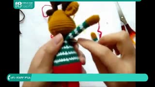 طرز بافت عروسک گوزن از ابتدا تا انتها مناسب جا کلیدی