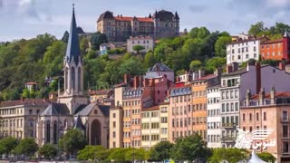 تایم لپس یک دقیقه ای از شهر زیبای لیون فرانسه | آژانس ققنوس