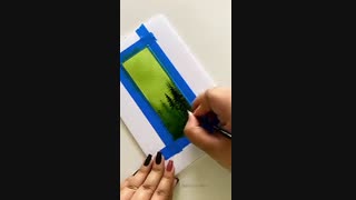 آموزش کشیدن جنگل با آبرنگ تکنیک خیس در خیس