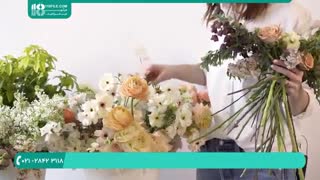 پیچیدن دسته گل خاستگاری و عروسی با گل های بهاری