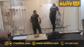 کاغذ دیواری سه بعدی والینو |  نمونه نصب و اجرا شده طرح گل