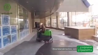 نظافت و شستشوی کف در کارگاه های ساختمانی با دستگاه اسکرابر فلامک ماشین