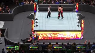 گیم پلی بازی 2k20 کشتی کج : john cena VS brock lesnar VS undertaker VS seth rollins